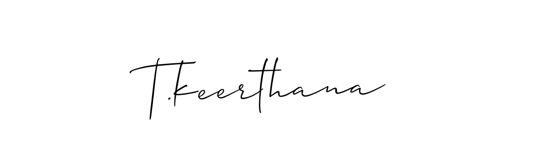 Best and Professional Signature Style for T.keerthana. Allison_Script Best Signature Style Collection. T.keerthana signature style 2 images and pictures png