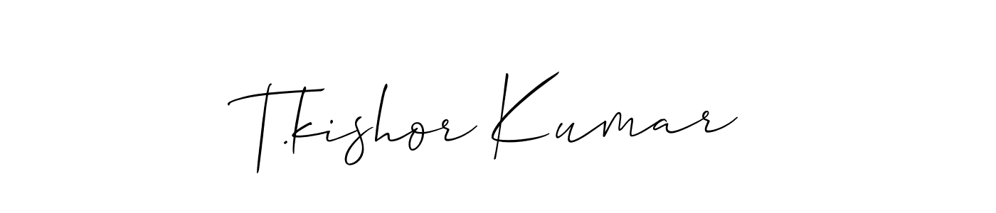 Check out images of Autograph of T.kishor Kumar name. Actor T.kishor Kumar Signature Style. Allison_Script is a professional sign style online. T.kishor Kumar signature style 2 images and pictures png