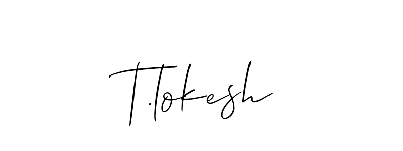 How to Draw T.lokesh signature style? Allison_Script is a latest design signature styles for name T.lokesh. T.lokesh signature style 2 images and pictures png