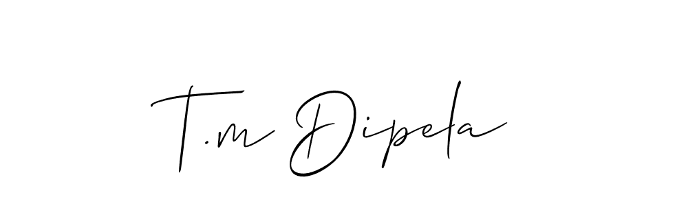 Also You can easily find your signature by using the search form. We will create T.m Dipela name handwritten signature images for you free of cost using Allison_Script sign style. T.m Dipela signature style 2 images and pictures png