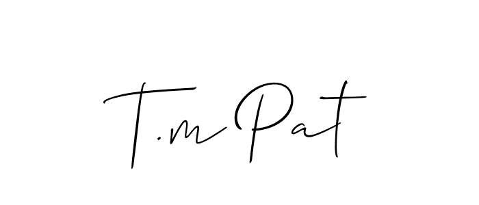 Also You can easily find your signature by using the search form. We will create T.m Pat name handwritten signature images for you free of cost using Allison_Script sign style. T.m Pat signature style 2 images and pictures png
