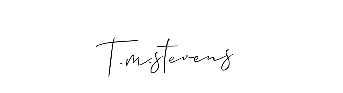 How to make T.m.stevens signature? Allison_Script is a professional autograph style. Create handwritten signature for T.m.stevens name. T.m.stevens signature style 2 images and pictures png