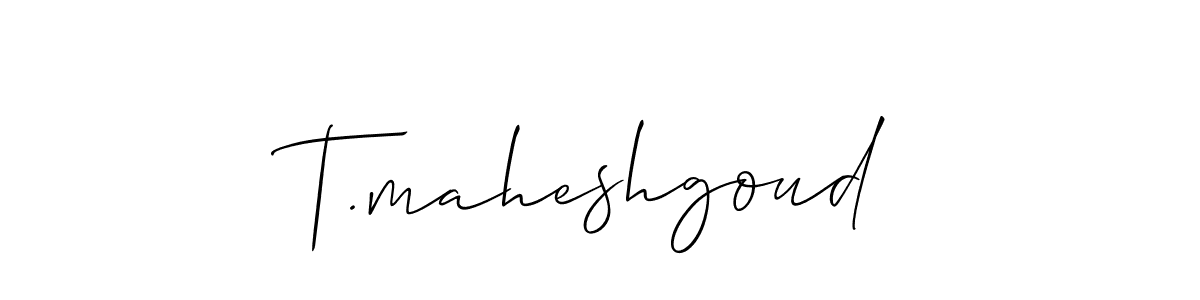 How to Draw T.maheshgoud signature style? Allison_Script is a latest design signature styles for name T.maheshgoud. T.maheshgoud signature style 2 images and pictures png