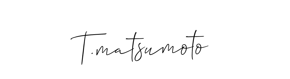 Create a beautiful signature design for name T.matsumoto. With this signature (Allison_Script) fonts, you can make a handwritten signature for free. T.matsumoto signature style 2 images and pictures png