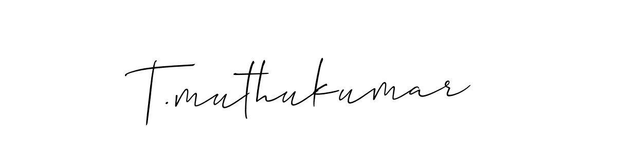 The best way (Allison_Script) to make a short signature is to pick only two or three words in your name. The name T.muthukumar include a total of six letters. For converting this name. T.muthukumar signature style 2 images and pictures png