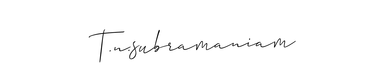 Best and Professional Signature Style for T.n.subramaniam. Allison_Script Best Signature Style Collection. T.n.subramaniam signature style 2 images and pictures png