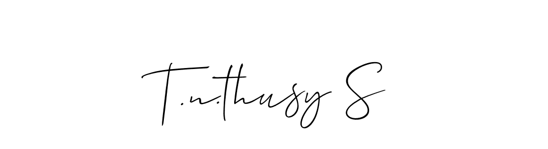 Also we have T.n.thusy S name is the best signature style. Create professional handwritten signature collection using Allison_Script autograph style. T.n.thusy S signature style 2 images and pictures png