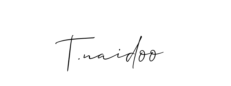 Also You can easily find your signature by using the search form. We will create T.naidoo name handwritten signature images for you free of cost using Allison_Script sign style. T.naidoo signature style 2 images and pictures png