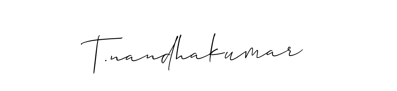 It looks lik you need a new signature style for name T.nandhakumar. Design unique handwritten (Allison_Script) signature with our free signature maker in just a few clicks. T.nandhakumar signature style 2 images and pictures png