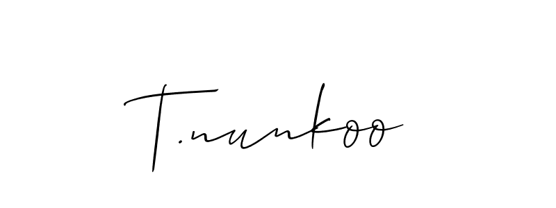 Check out images of Autograph of T.nunkoo name. Actor T.nunkoo Signature Style. Allison_Script is a professional sign style online. T.nunkoo signature style 2 images and pictures png