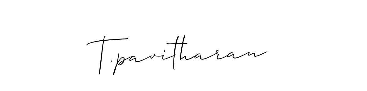 The best way (Allison_Script) to make a short signature is to pick only two or three words in your name. The name T.pavitharan include a total of six letters. For converting this name. T.pavitharan signature style 2 images and pictures png