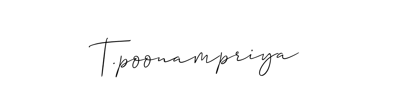 How to Draw T.poonampriya signature style? Allison_Script is a latest design signature styles for name T.poonampriya. T.poonampriya signature style 2 images and pictures png