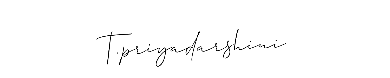 How to make T.priyadarshini signature? Allison_Script is a professional autograph style. Create handwritten signature for T.priyadarshini name. T.priyadarshini signature style 2 images and pictures png