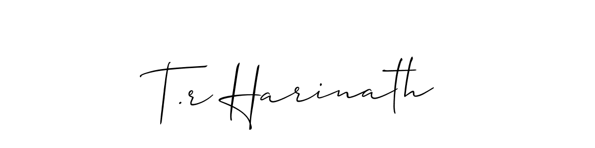 Make a beautiful signature design for name T.r Harinath. With this signature (Allison_Script) style, you can create a handwritten signature for free. T.r Harinath signature style 2 images and pictures png