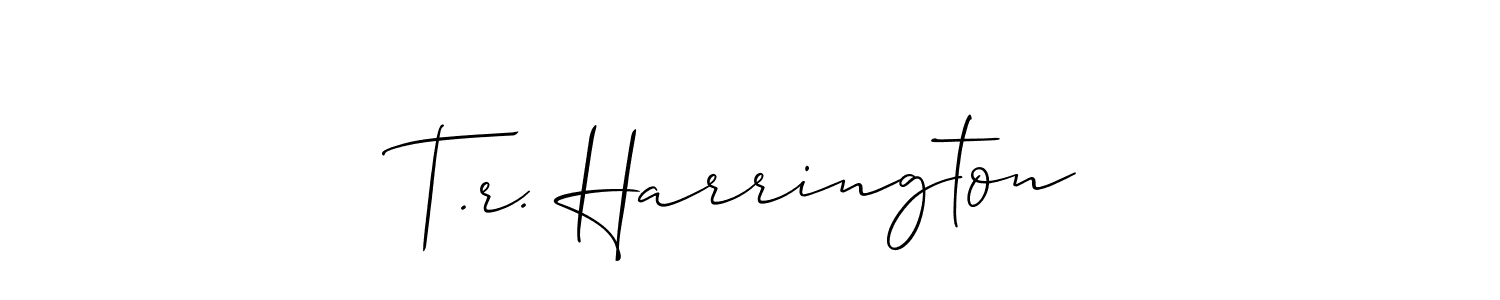 How to Draw T.r. Harrington signature style? Allison_Script is a latest design signature styles for name T.r. Harrington. T.r. Harrington signature style 2 images and pictures png