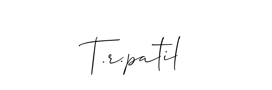 Design your own signature with our free online signature maker. With this signature software, you can create a handwritten (Allison_Script) signature for name T.r.patil. T.r.patil signature style 2 images and pictures png