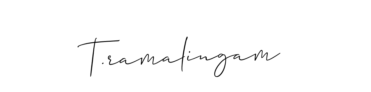 You should practise on your own different ways (Allison_Script) to write your name (T.ramalingam) in signature. don't let someone else do it for you. T.ramalingam signature style 2 images and pictures png
