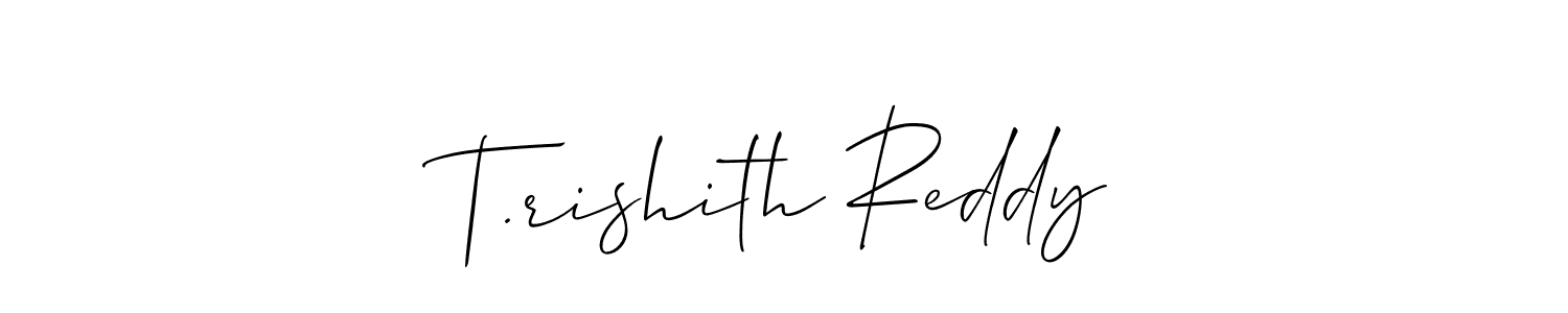 if you are searching for the best signature style for your name T.rishith Reddy. so please give up your signature search. here we have designed multiple signature styles  using Allison_Script. T.rishith Reddy signature style 2 images and pictures png