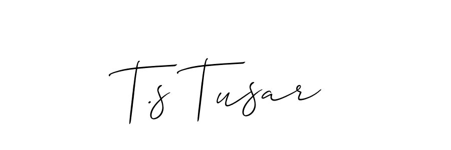 Make a beautiful signature design for name T.s Tusar. With this signature (Allison_Script) style, you can create a handwritten signature for free. T.s Tusar signature style 2 images and pictures png