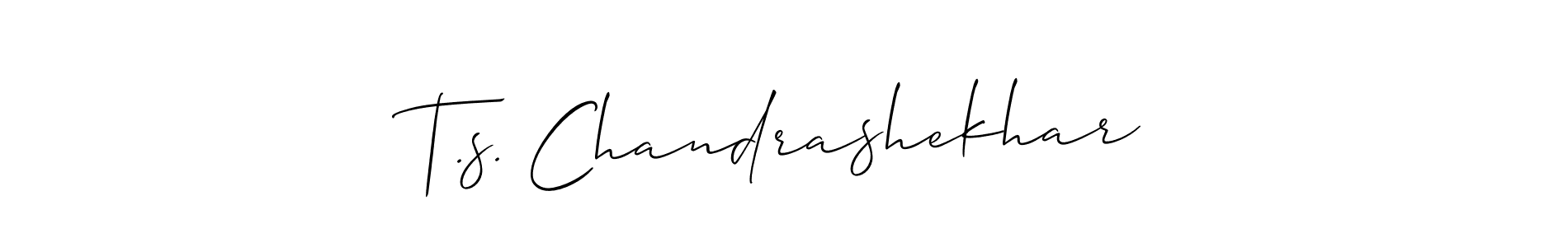 Design your own signature with our free online signature maker. With this signature software, you can create a handwritten (Allison_Script) signature for name T.s. Chandrashekhar. T.s. Chandrashekhar signature style 2 images and pictures png