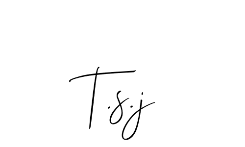 How to make T.s.j name signature. Use Allison_Script style for creating short signs online. This is the latest handwritten sign. T.s.j signature style 2 images and pictures png