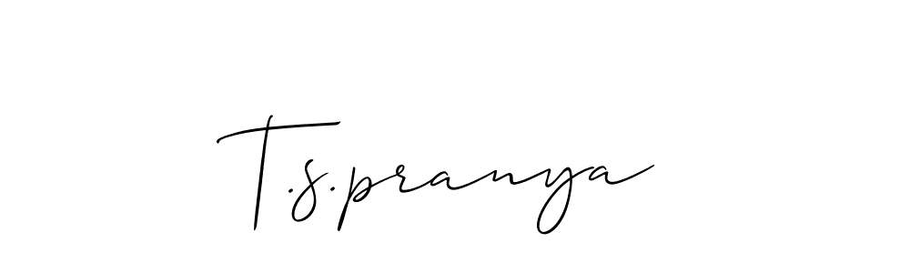 Also You can easily find your signature by using the search form. We will create T.s.pranya name handwritten signature images for you free of cost using Allison_Script sign style. T.s.pranya signature style 2 images and pictures png