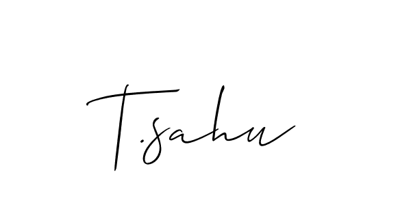 if you are searching for the best signature style for your name T.sahu. so please give up your signature search. here we have designed multiple signature styles  using Allison_Script. T.sahu signature style 2 images and pictures png