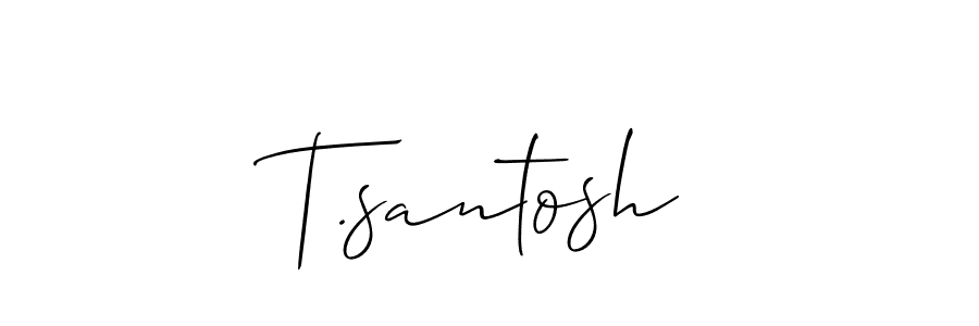 Design your own signature with our free online signature maker. With this signature software, you can create a handwritten (Allison_Script) signature for name T.santosh. T.santosh signature style 2 images and pictures png