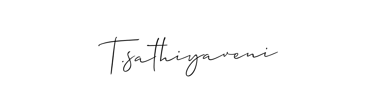 if you are searching for the best signature style for your name T.sathiyaveni. so please give up your signature search. here we have designed multiple signature styles  using Allison_Script. T.sathiyaveni signature style 2 images and pictures png