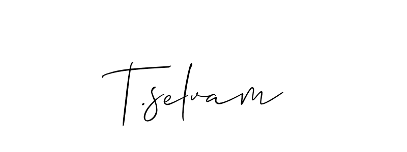 How to make T.selvam signature? Allison_Script is a professional autograph style. Create handwritten signature for T.selvam name. T.selvam signature style 2 images and pictures png