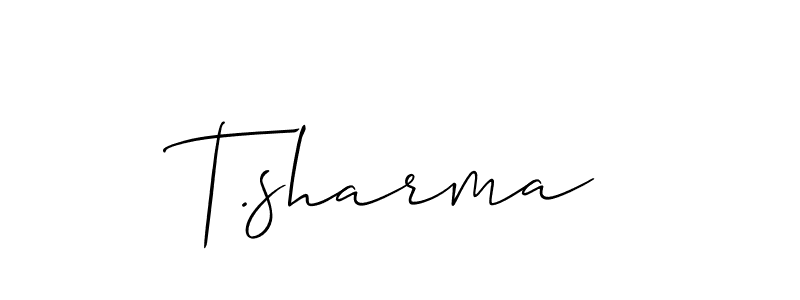 Make a short T.sharma signature style. Manage your documents anywhere anytime using Allison_Script. Create and add eSignatures, submit forms, share and send files easily. T.sharma signature style 2 images and pictures png