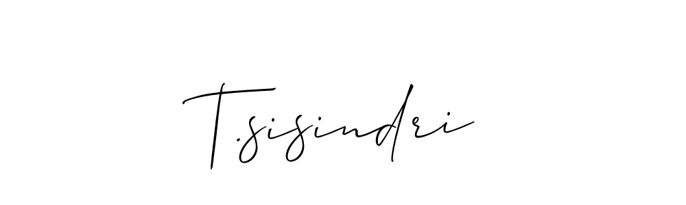 The best way (Allison_Script) to make a short signature is to pick only two or three words in your name. The name T.sisindri include a total of six letters. For converting this name. T.sisindri signature style 2 images and pictures png