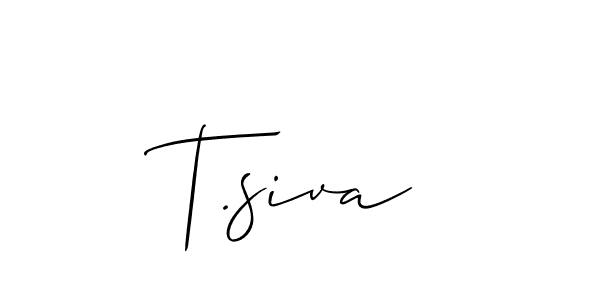 How to make T.siva signature? Allison_Script is a professional autograph style. Create handwritten signature for T.siva name. T.siva signature style 2 images and pictures png