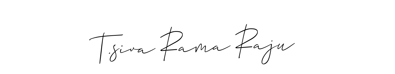 You can use this online signature creator to create a handwritten signature for the name T.siva Rama Raju. This is the best online autograph maker. T.siva Rama Raju signature style 2 images and pictures png