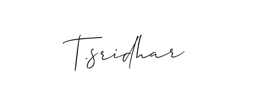 How to Draw T.sridhar signature style? Allison_Script is a latest design signature styles for name T.sridhar. T.sridhar signature style 2 images and pictures png