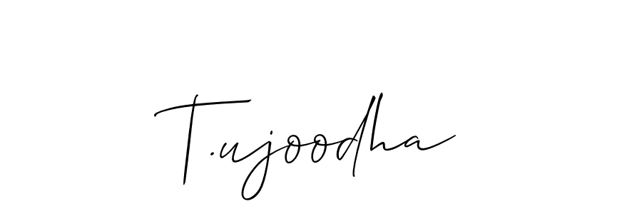 It looks lik you need a new signature style for name T.ujoodha. Design unique handwritten (Allison_Script) signature with our free signature maker in just a few clicks. T.ujoodha signature style 2 images and pictures png