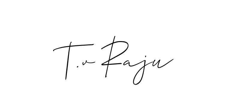 You can use this online signature creator to create a handwritten signature for the name T.v Raju. This is the best online autograph maker. T.v Raju signature style 2 images and pictures png