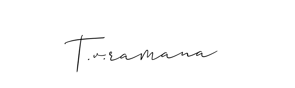 How to make T.v.ramana name signature. Use Allison_Script style for creating short signs online. This is the latest handwritten sign. T.v.ramana signature style 2 images and pictures png