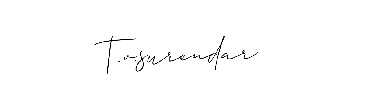 Make a beautiful signature design for name T.v.surendar. Use this online signature maker to create a handwritten signature for free. T.v.surendar signature style 2 images and pictures png