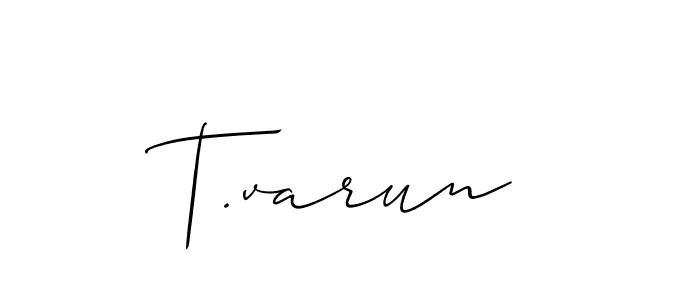 Create a beautiful signature design for name T.varun. With this signature (Allison_Script) fonts, you can make a handwritten signature for free. T.varun signature style 2 images and pictures png