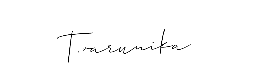 Create a beautiful signature design for name T.varunika. With this signature (Allison_Script) fonts, you can make a handwritten signature for free. T.varunika signature style 2 images and pictures png