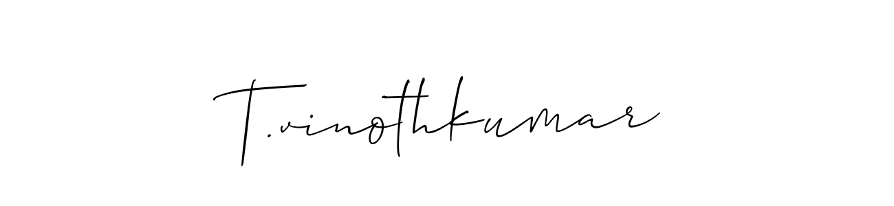 How to Draw T.vinothkumar signature style? Allison_Script is a latest design signature styles for name T.vinothkumar. T.vinothkumar signature style 2 images and pictures png