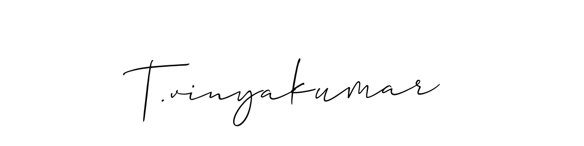 Create a beautiful signature design for name T.vinyakumar. With this signature (Allison_Script) fonts, you can make a handwritten signature for free. T.vinyakumar signature style 2 images and pictures png