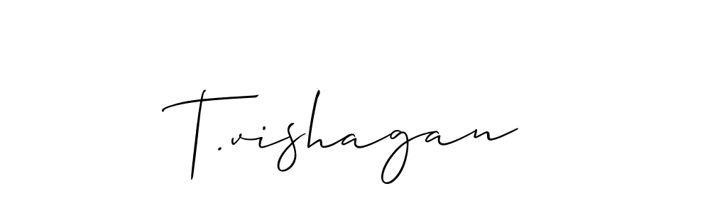 Also You can easily find your signature by using the search form. We will create T.vishagan name handwritten signature images for you free of cost using Allison_Script sign style. T.vishagan signature style 2 images and pictures png