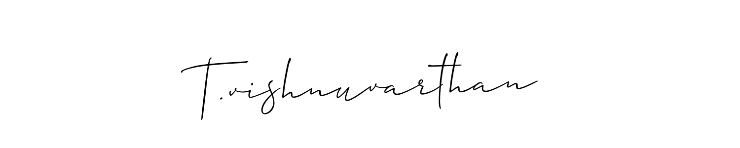 You can use this online signature creator to create a handwritten signature for the name T.vishnuvarthan. This is the best online autograph maker. T.vishnuvarthan signature style 2 images and pictures png