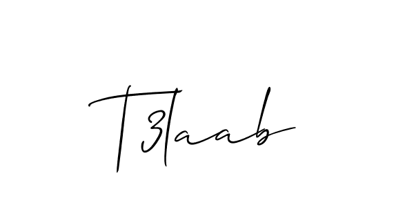 Create a beautiful signature design for name T3laab. With this signature (Allison_Script) fonts, you can make a handwritten signature for free. T3laab signature style 2 images and pictures png