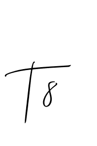 Make a beautiful signature design for name T8. With this signature (Allison_Script) style, you can create a handwritten signature for free. T8 signature style 2 images and pictures png