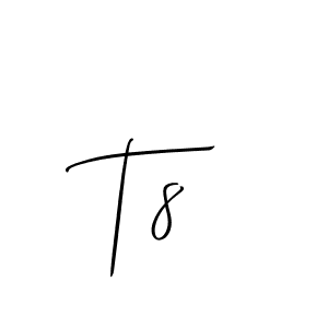 The best way (Allison_Script) to make a short signature is to pick only two or three words in your name. The name T8  include a total of six letters. For converting this name. T8  signature style 2 images and pictures png