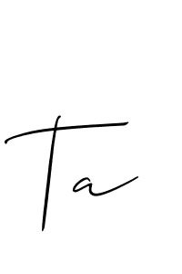 How to make Ta name signature. Use Allison_Script style for creating short signs online. This is the latest handwritten sign. Ta signature style 2 images and pictures png