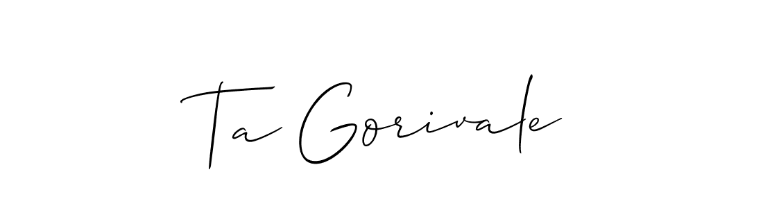 Allison_Script is a professional signature style that is perfect for those who want to add a touch of class to their signature. It is also a great choice for those who want to make their signature more unique. Get Ta Gorivale name to fancy signature for free. Ta Gorivale signature style 2 images and pictures png
